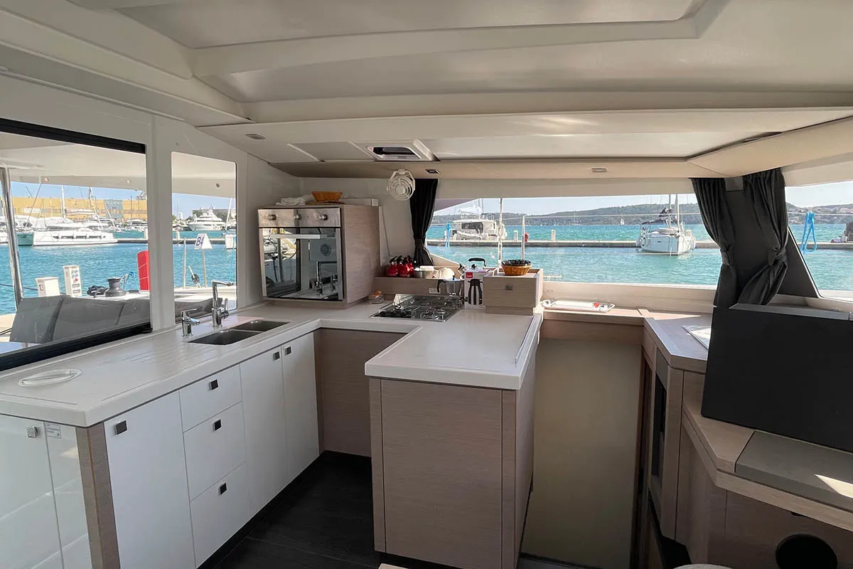 Cabin on Barramundi III, a Fountaine Pajot Astrea 42 catamaran at Seget Donji, Croatia