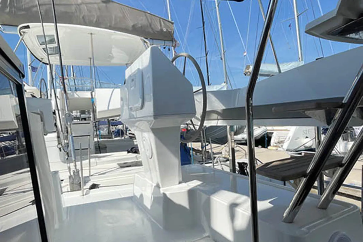 Salon of Barramundi III, a Fountaine Pajot Astrea 42 catamaran at Seget Donji, Croatia