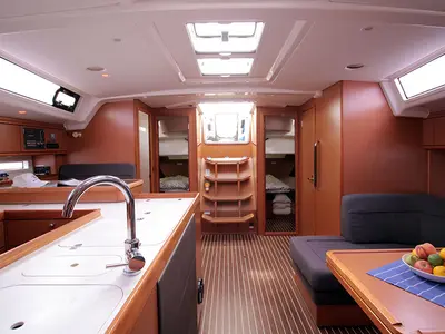Galley of Maximum, a Bavaria Cruiser 56 sailboat at Llucmajor, Spain