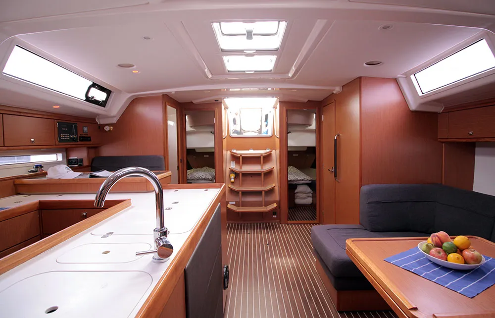Galley of Maximum, a Bavaria Cruiser 56 sailboat at Llucmajor, Spain