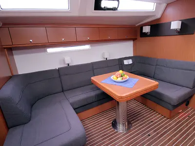 Salon of Maximum, a Bavaria Cruiser 56 sailboat at Llucmajor, Spain