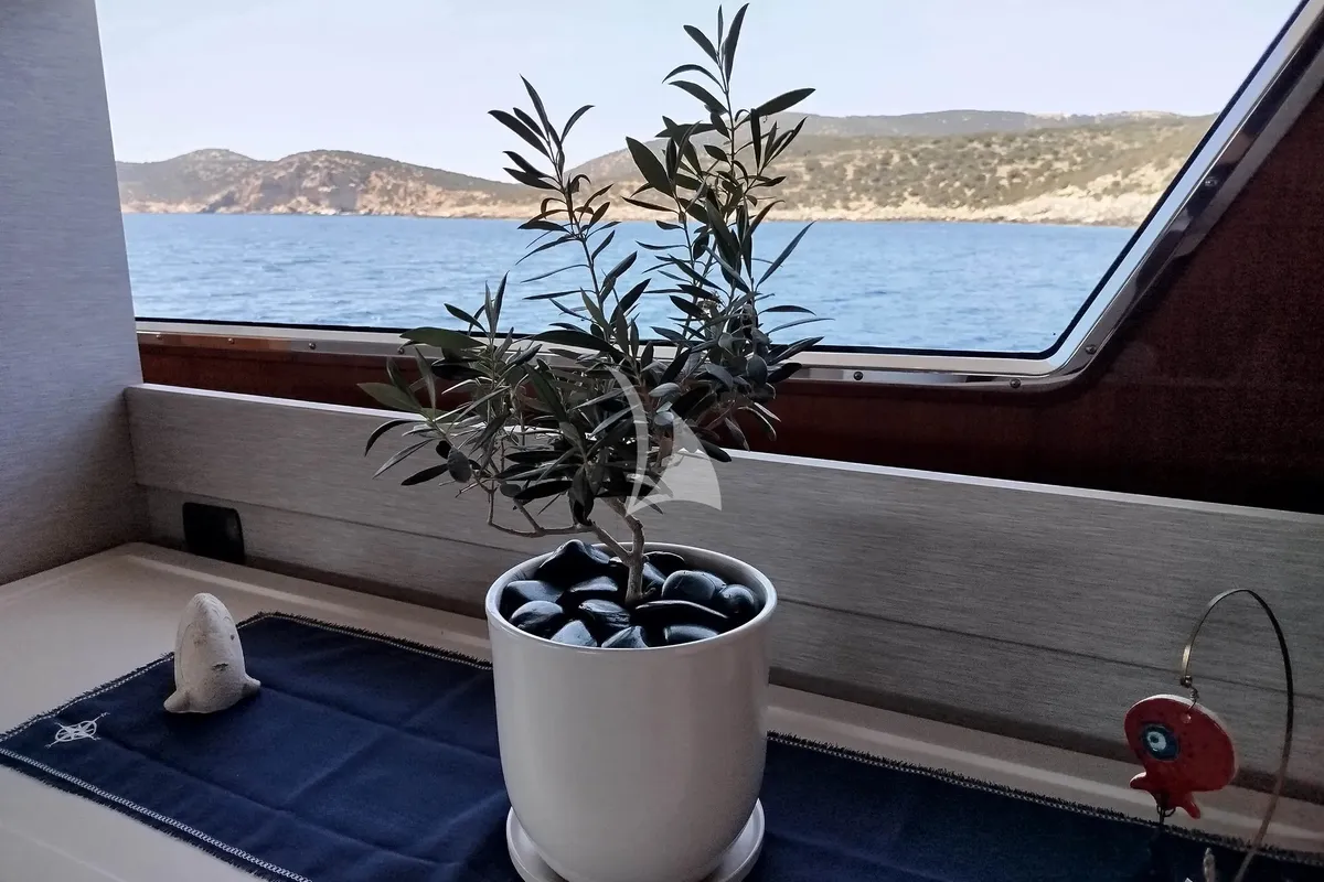 Salon of Mamma's, a San Lorenzo SL 82 motor yacht at Athens, Greece