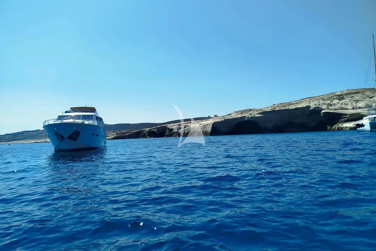 Exterior view of Mamma's, a San Lorenzo SL 82 motor yacht at Athens, Greece