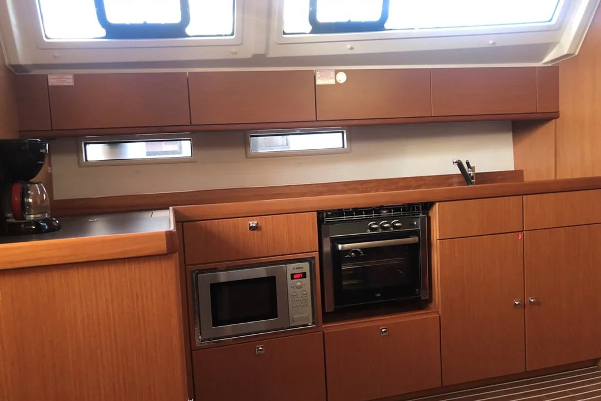Galley of Michael, a Bavaria Cruiser 46 sailboat at Kos, Greece