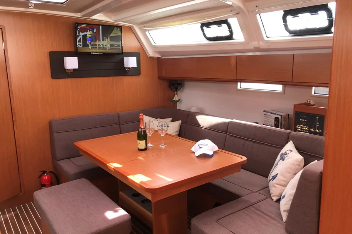 Salon of Michael, a Bavaria Cruiser 46 sailboat at Kos, Greece