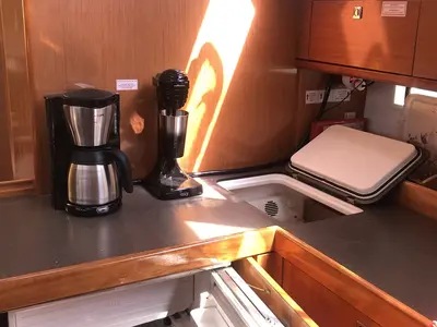 Galley of Michael, a Bavaria Cruiser 46 sailboat at Kos, Greece