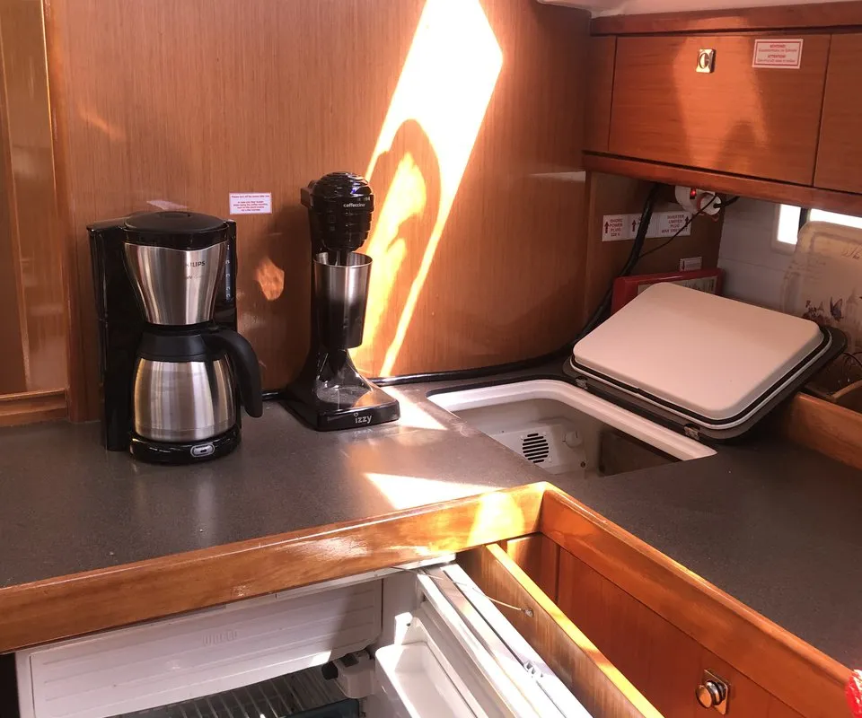 Galley of Michael, a Bavaria Cruiser 46 sailboat at Kos, Greece