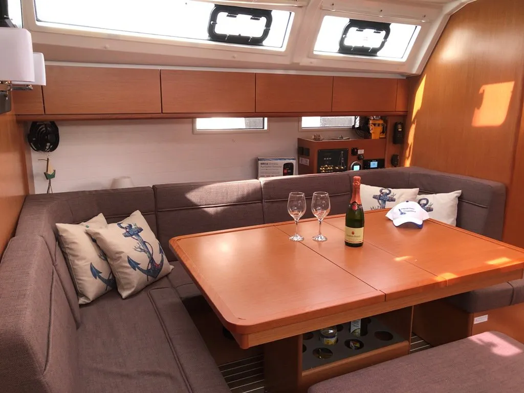 Salon of Michael, a Bavaria Cruiser 46 sailboat at Kos, Greece