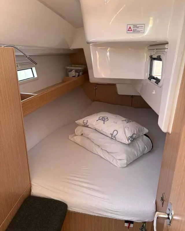 Cabin on Rocky III, a Bavaria Cruiser 34 Style sailboat at Jezera, Croatia