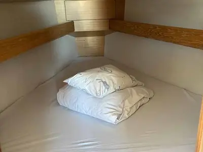 Cabin on Rocky III, a Bavaria Cruiser 34 Style sailboat at Jezera, Croatia
