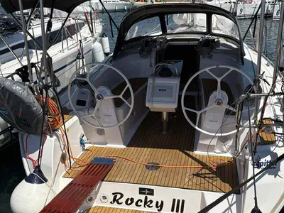 Cockpit of Rocky III, a Bavaria Cruiser 34 Style sailboat at Jezera, Croatia