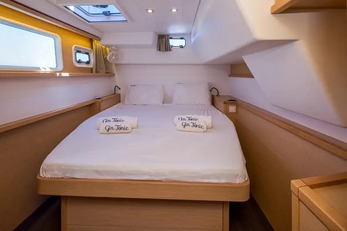 Cabin on Gin Tonic, a Lagoon 450 F catamaran at Municipal Unit of Ellomenos, Greece