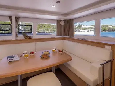 Salon of Gin Tonic, a Lagoon 450 F catamaran at Municipal Unit of Ellomenos, Greece