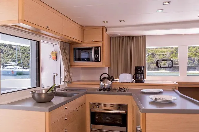 Galley of Gin Tonic, a Lagoon 450 F catamaran at Municipal Unit of Ellomenos, Greece