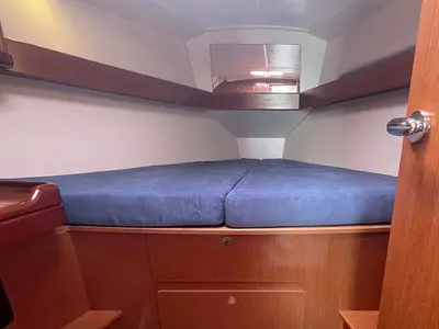Cabin on White Horse, a Beneteau Oceanis 37 sailboat at Flensburg, Germany