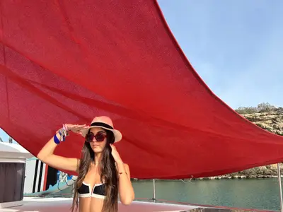 Deck of Nusa, a Lagoon 400 catamaran at Ibiza, Spain