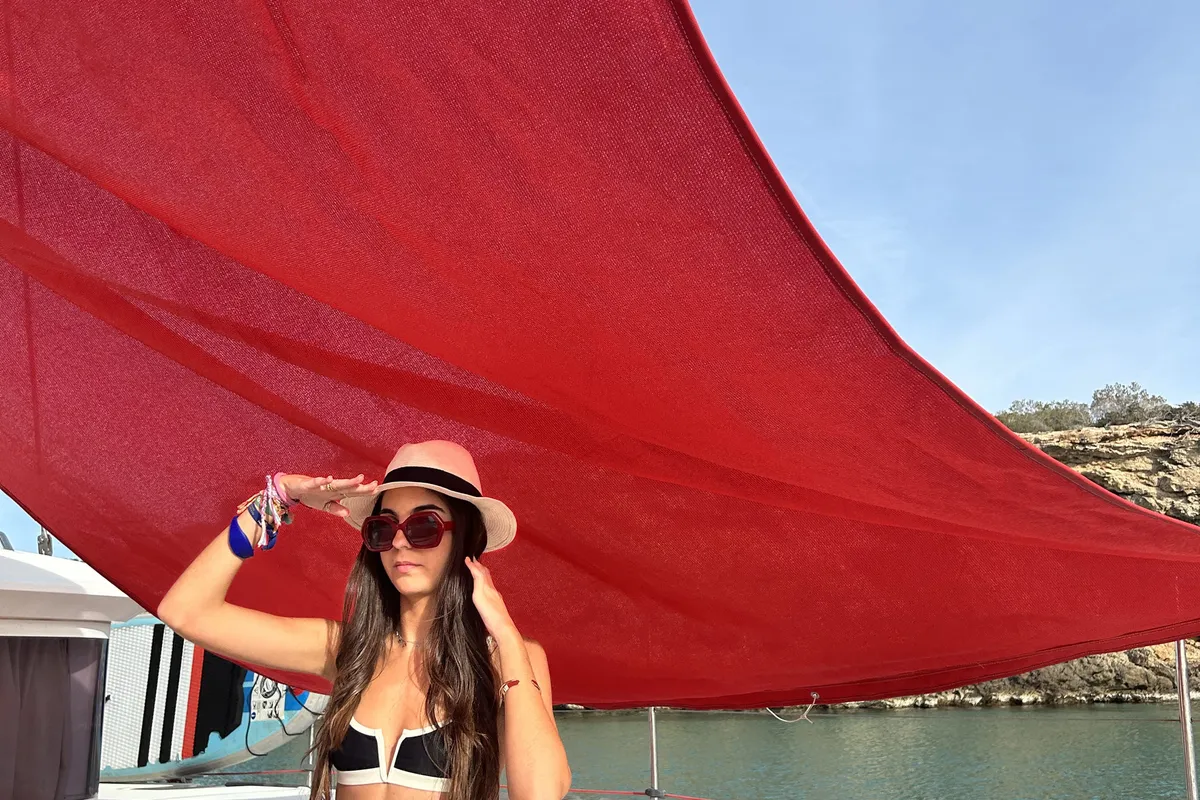 Deck of Nusa, a Lagoon 400 catamaran at Ibiza, Spain