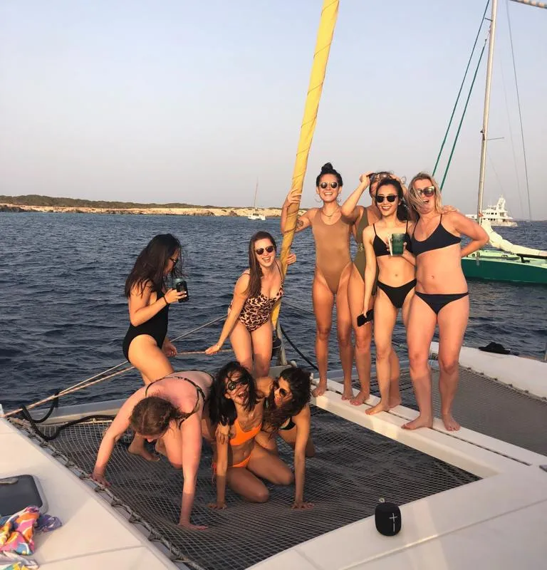 Deck of Nusa, a Lagoon 400 catamaran at Ibiza, Spain