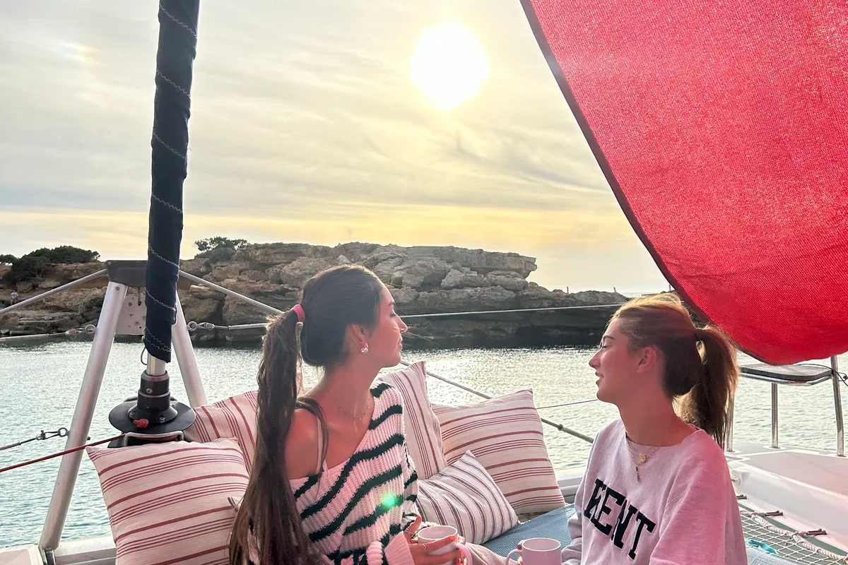 Deck of Nusa, a Lagoon 400 catamaran at Ibiza, Spain