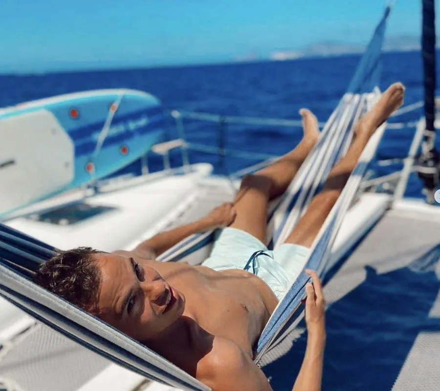 Deck of Nusa, a Lagoon 400 catamaran at Ibiza, Spain