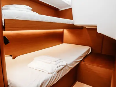 Cabin on Chandra, a Jeanneau Sun Loft 47 sailboat at Punta Ala, Italy