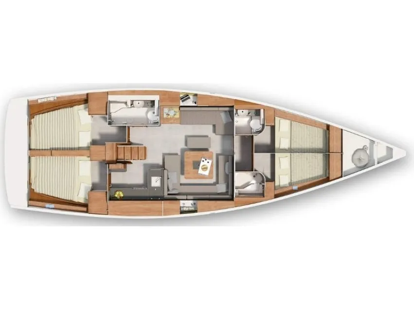 Floor plan of Sugar, a Hanse 455 sailboat at Athens, Greece
