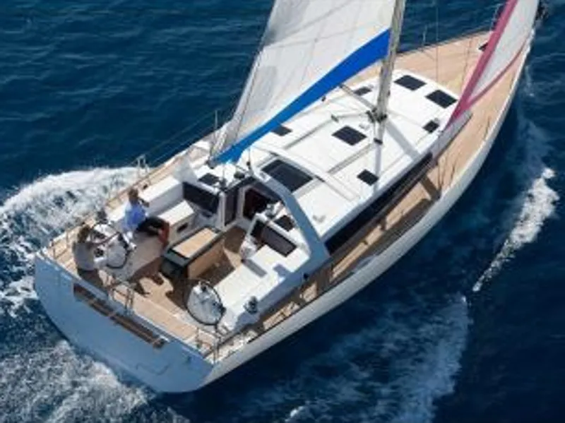 Exterior view of Oceanis 48 Classic, a Beneteau Oceanis 48 sailboat at Procida, Italy
