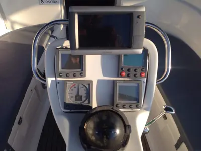 Cockpit of Marija Katarina, a Bavaria 38 sailboat at Punat, Croatia