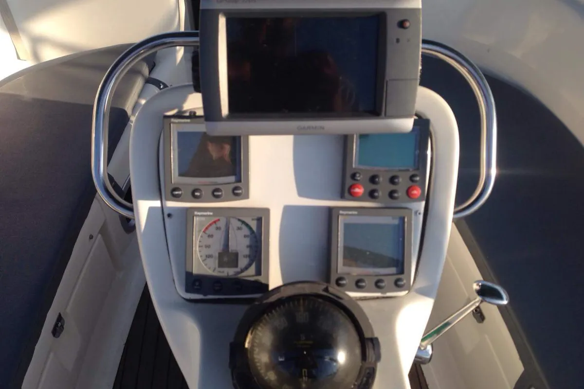 Cockpit of Marija Katarina, a Bavaria 38 sailboat at Punat, Croatia