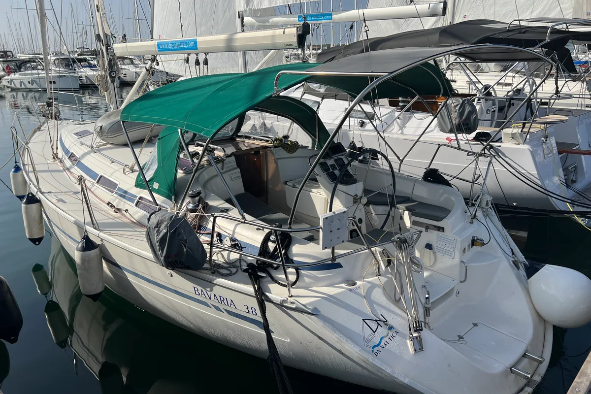 Exterior view of Marija Katarina, a Bavaria 38 sailboat at Punat, Croatia