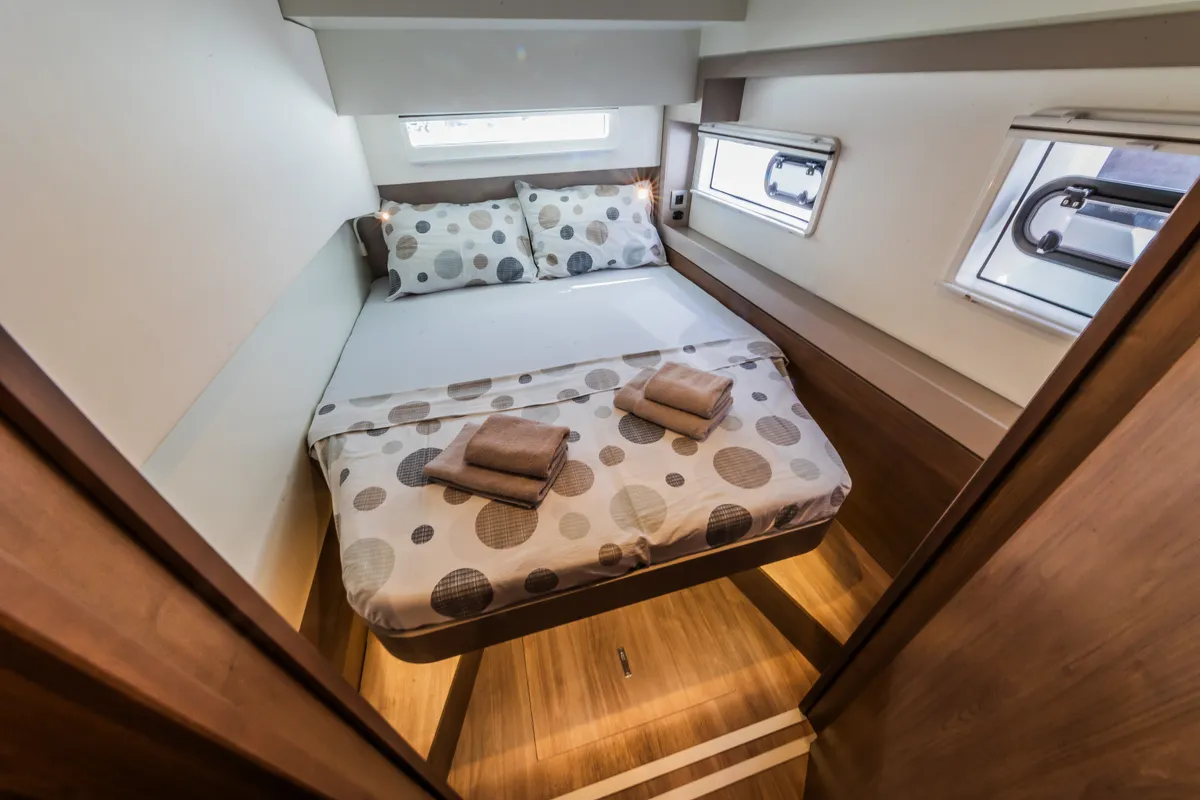 Cabin on Liesbeth, a Bali 4.2 catamaran at Seget Donji, Croatia