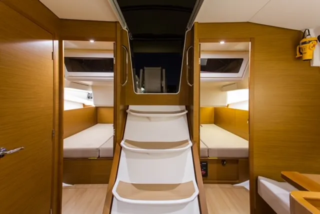 Cabin on Ocean Song, a Jeanneau Sun Odyssey 440 sailboat at Athens, Greece