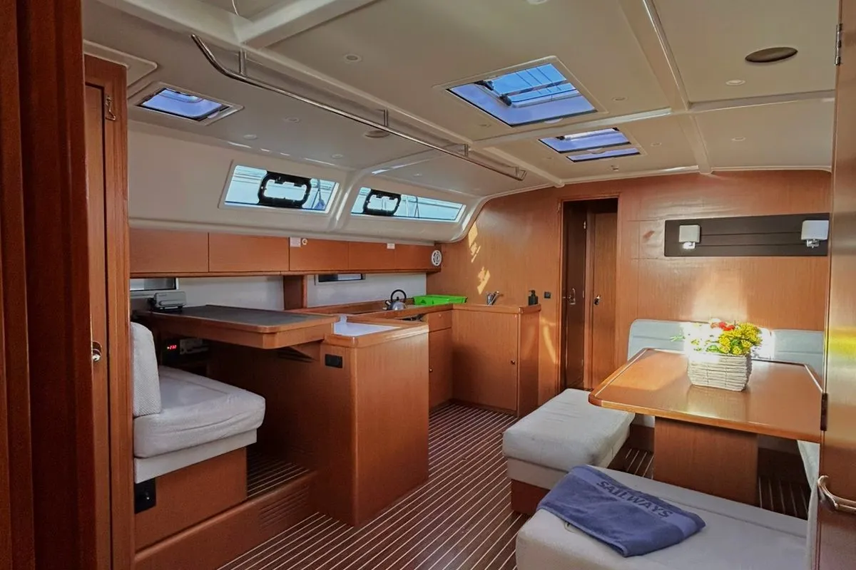 Salon of Apollon, a Bavaria Cruiser 51 sailboat at Athens, Greece