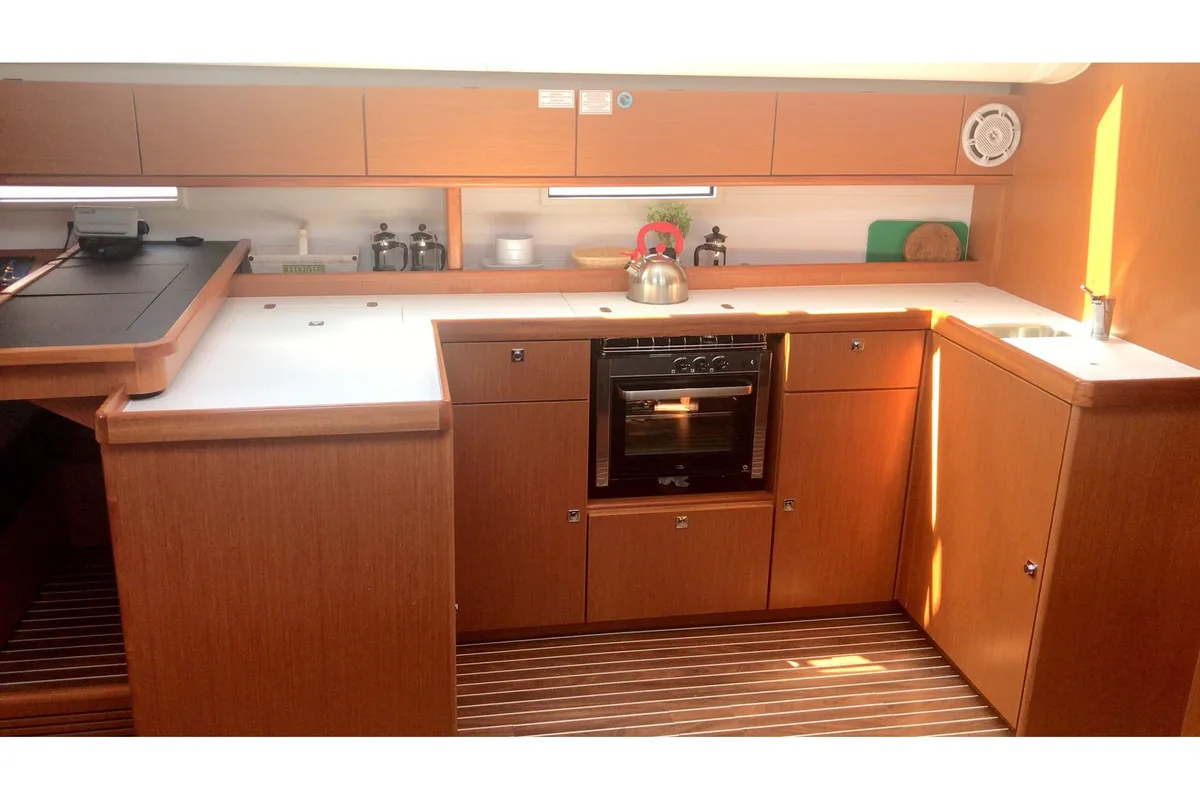Galley of Apollon, a Bavaria Cruiser 51 sailboat at Athens, Greece