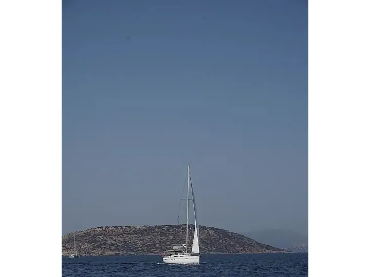 Exterior view of Apollon, a Bavaria Cruiser 51 sailboat at Athens, Greece