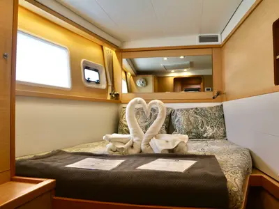 Cabin on Peace Out, a Lagoon 450 catamaran at Parham Town, British Virgin Islands