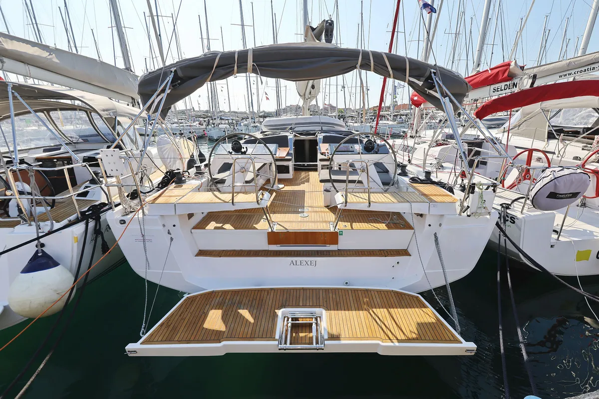 Exterior view of Alexej, a Hanse 460 sailboat at Grad Biograd na Moru, Croatia