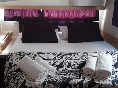 Cabin on NALA, a Fountaine Pajot Lucia 40 catamaran at Seget Donji, Croatia