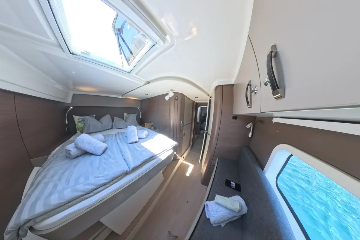 Cabin on Moje Sunce, a Bali Catspace catamaran at Rogoznica, Croatia