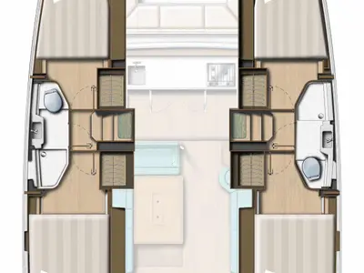 Floor plan of Mana, a Bali Catsmart catamaran at Plan-d'Aups-Sainte-Baume, France