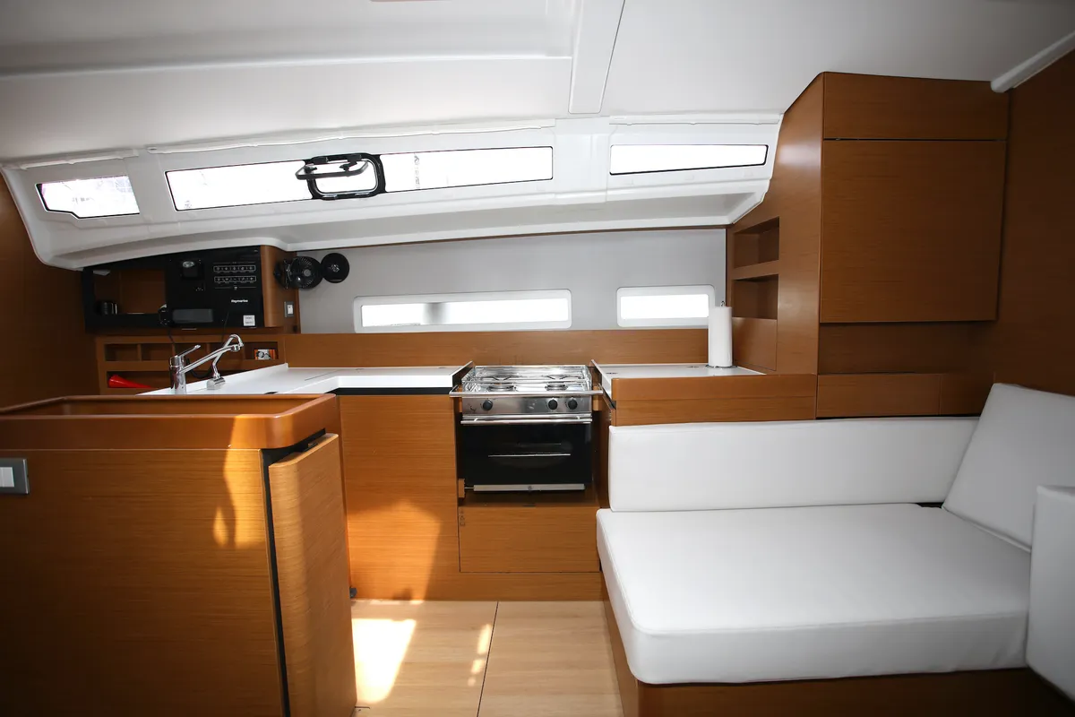 Galley of Deba, a Jeanneau Sun Odyssey 410 sailboat at Grad Pula, Croatia
