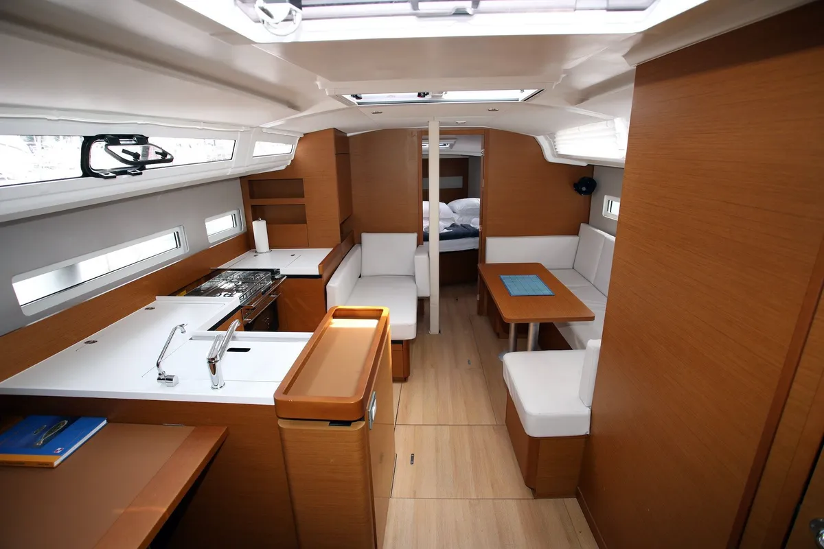 Salon of Deba, a Jeanneau Sun Odyssey 410 sailboat at Grad Pula, Croatia