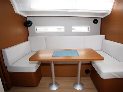 Salon of Deba, a Jeanneau Sun Odyssey 410 sailboat at Grad Pula, Croatia