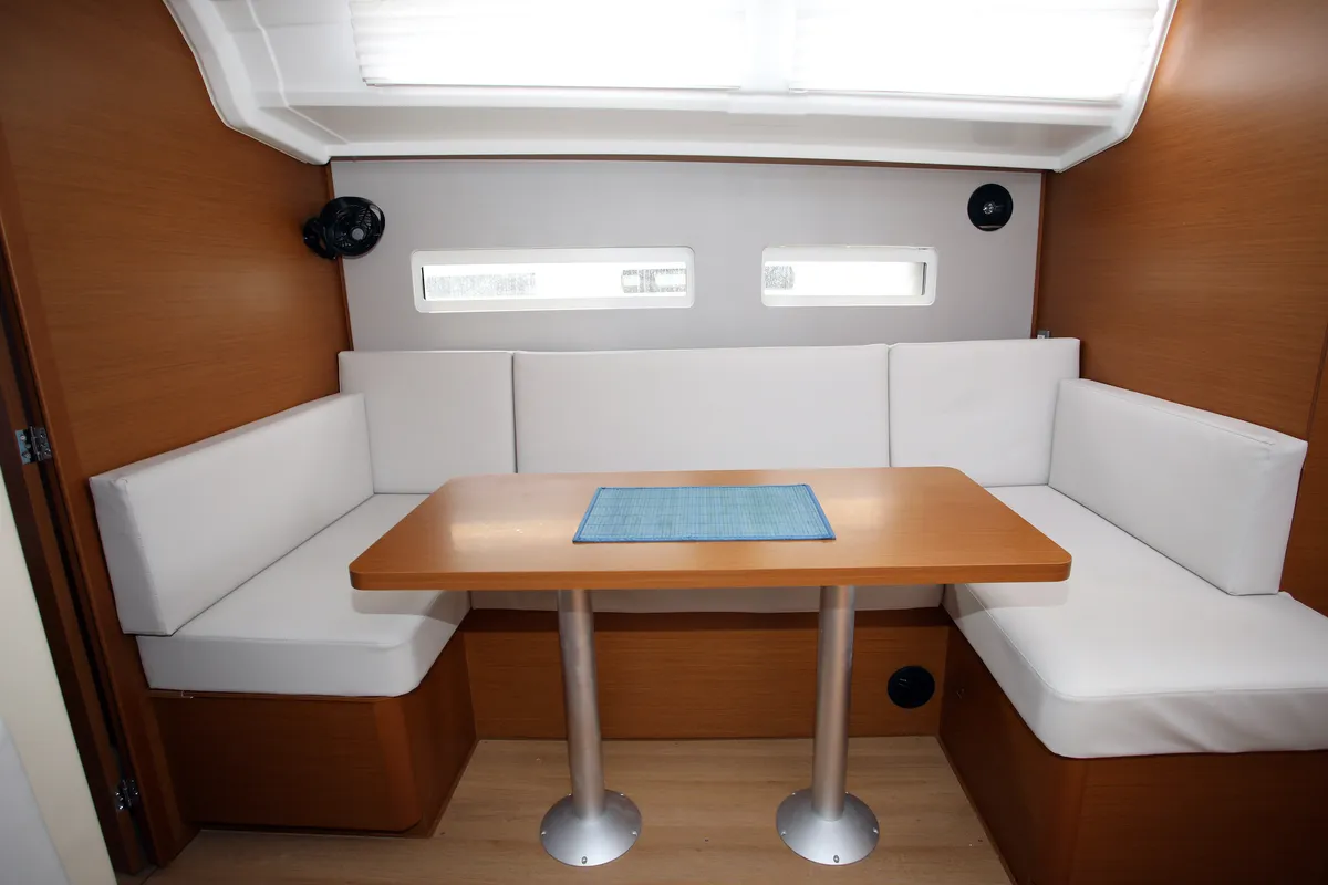 Salon of Deba, a Jeanneau Sun Odyssey 410 sailboat at Grad Pula, Croatia