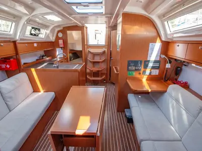 Salon of Iwona, a Bavaria 37 sailboat at Municipal Unit of Lefkada, Greece