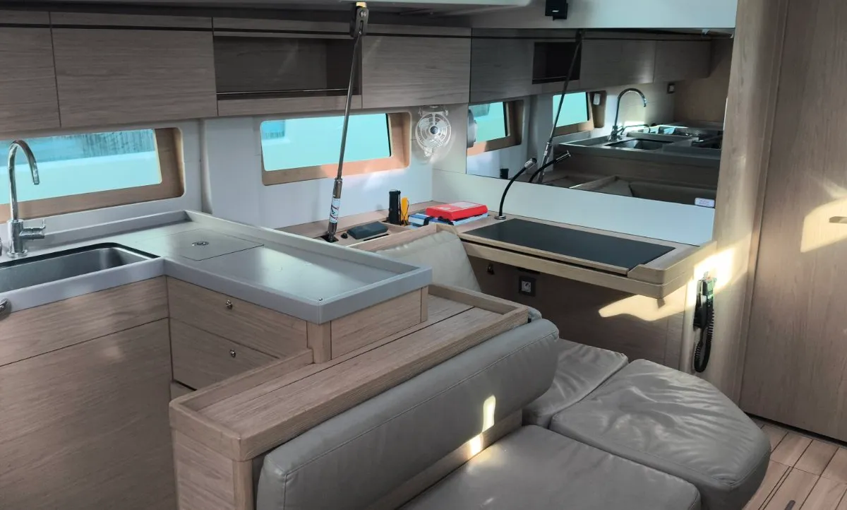 Galley of Enjoy, a Beneteau Oceanis 51.1 sailboat at Nea Peramos, Greece