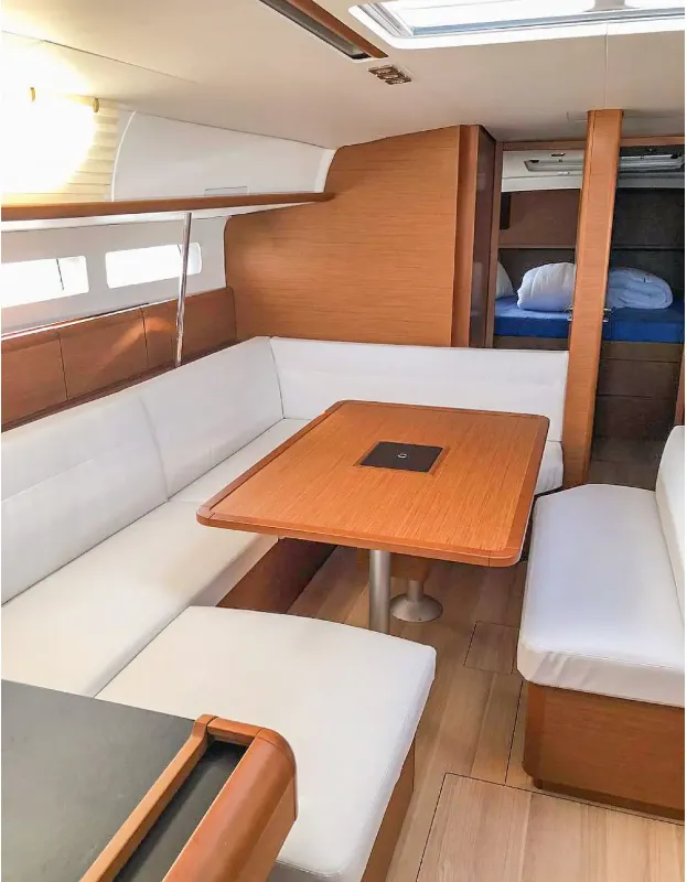 Salon of Misty, a Jeanneau Sun Odyssey 519 sailboat at Municipal Unit of Palairos, Greece
