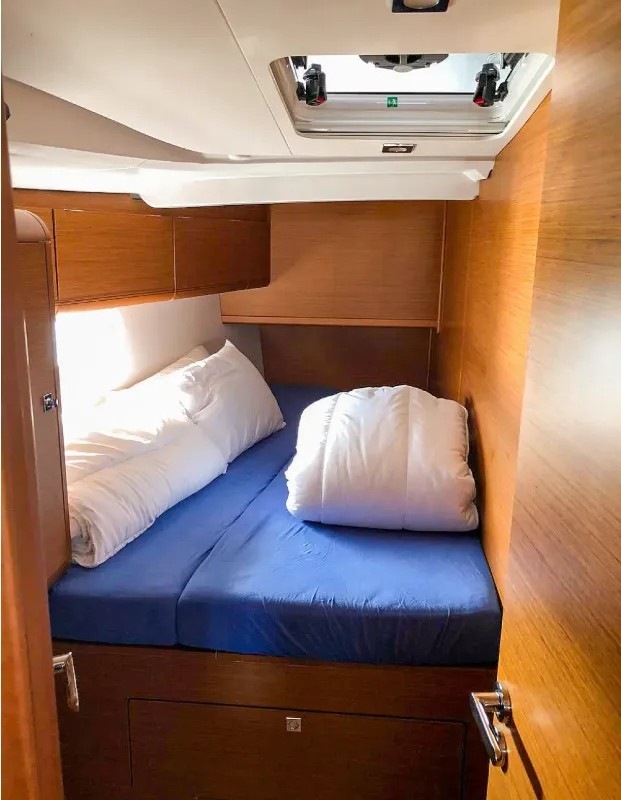 Cabin on Misty, a Jeanneau Sun Odyssey 519 sailboat at Municipal Unit of Palairos, Greece