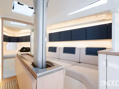 Salon of Susano'o, a Italia Yachts 11.98 sailboat at Piraeus, Greece