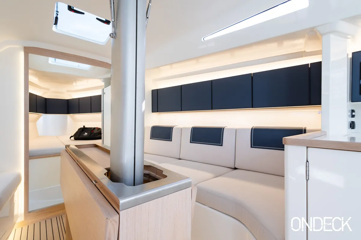Salon of Susano'o, a Italia Yachts 11.98 sailboat at Piraeus, Greece